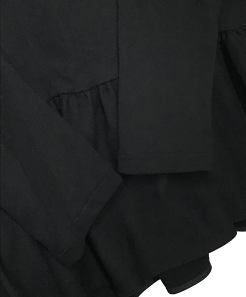 YORI（ヨリ）yori (ヨリ) ぬくぬくヘムフリルブラウス ブラック サイズ:38の古着・服飾アイテム