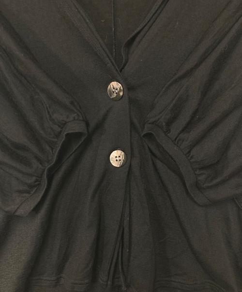 Y's for living（ワイズフォーリビング）Y'S for living (ワイズフォーリビング) ウールニット ショートスリーブカーディガン ブラック サイズ:Freeの古着・服飾アイテム