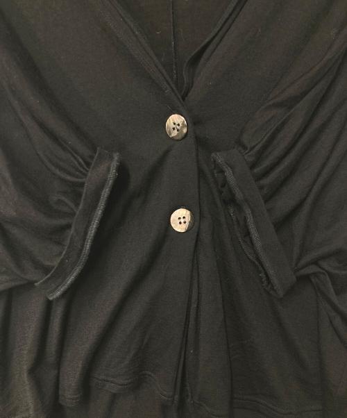 Y's for living（ワイズフォーリビング）Y'S for living (ワイズフォーリビング) ウールニット ショートスリーブカーディガン ブラック サイズ:Freeの古着・服飾アイテム