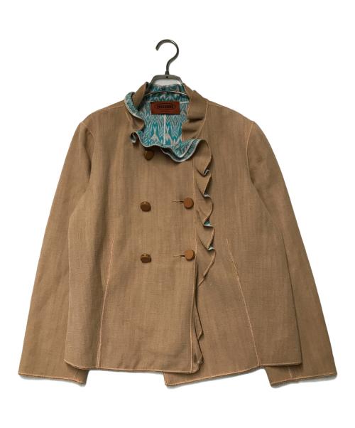 missoni（ミッソーニ）MISSONI (ミッソーニ) フリルジャケット 1945-10-1940 ベージュ サイズ:-の古着・服飾アイテム