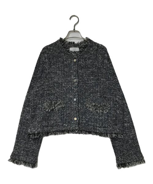 SLOBE IENA（スローブ イエナ）SLOBE IENA (スローブ イエナ) ツイードニットカーディガン 24-080-912-6010-4-0 ネイビー×ブラック サイズ:-の古着・服飾アイテム