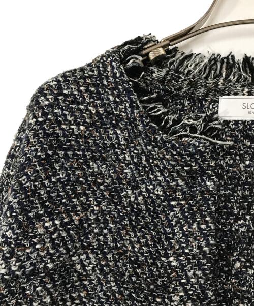 SLOBE IENA（スローブ イエナ）SLOBE IENA (スローブ イエナ) ツイードニットカーディガン 24-080-912-6010-4-0 ネイビー×ブラック サイズ:-の古着・服飾アイテム