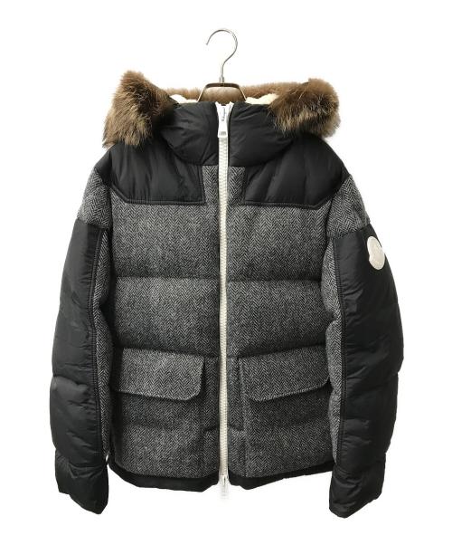 MONCLER（モンクレール）MONCLER (モンクレール) ROEERT フーデットダウンジャケット グレー×ブラック サイズ:1の古着・服飾アイテム