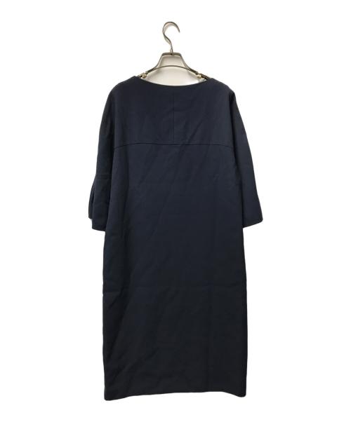 CYCLAS（シクラス）CYCLAS (シクラス) レーヨン ナイロン ボートネック ロング ワンピース 1-07-09-0019 ネイビー サイズ:36の古着・服飾アイテム