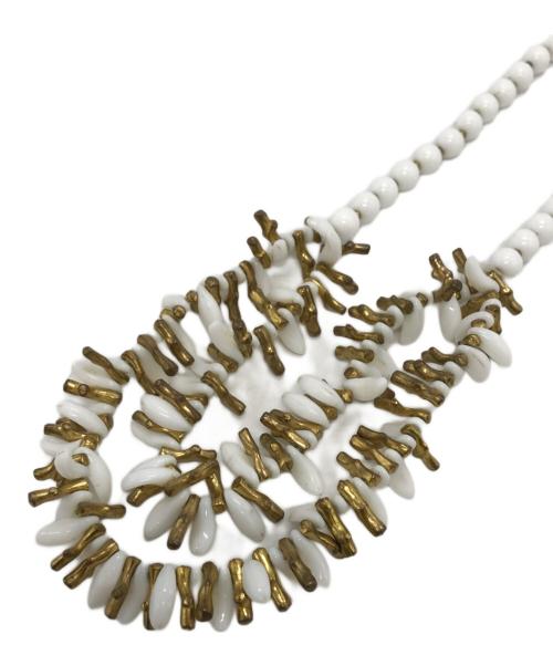 MIRIAM HASKELL（ミリアムハスケル）MIRIAM HASKELL (ミリアムハスケル) ネックレス ゴールド×ホワイトの古着・服飾アイテム