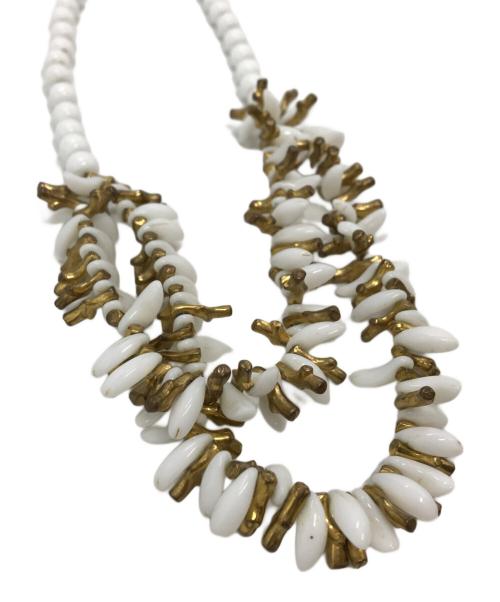 MIRIAM HASKELL（ミリアムハスケル）MIRIAM HASKELL (ミリアムハスケル) ネックレス ゴールド×ホワイトの古着・服飾アイテム