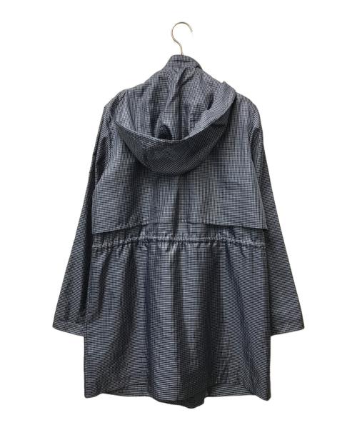 Leilian（レリアン）LEILIAN (レリアン) チェックフーデットコート ブルー×ブラック サイズ:11の古着・服飾アイテム