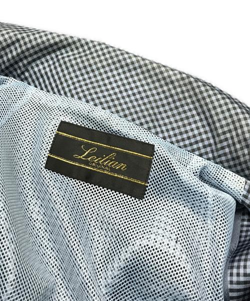 Leilian（レリアン）LEILIAN (レリアン) チェックフーデットコート ブルー×ブラック サイズ:11の古着・服飾アイテム