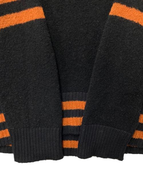 jieda（ジエダ）jieda (ジエダ) OVER V-NECK KNIT ブラック×オレンジ サイズ:2の古着・服飾アイテム
