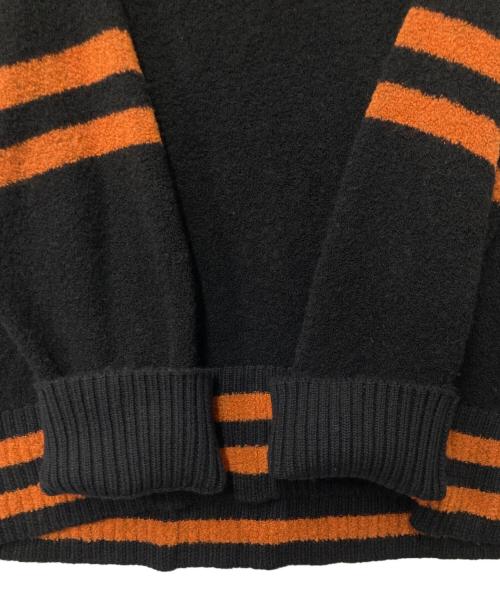 jieda（ジエダ）jieda (ジエダ) OVER V-NECK KNIT ブラック×オレンジ サイズ:2の古着・服飾アイテム