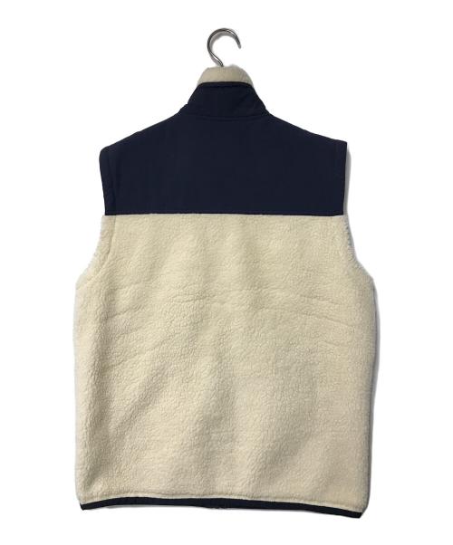 POLO RALPH LAUREN（ポロ・ラルフローレン）POLO RALPH LAUREN (ポロ・ラルフローレン) ナイロン切替フリースベスト アイボリー×ネイビー サイズ:Sの古着・服飾アイテム