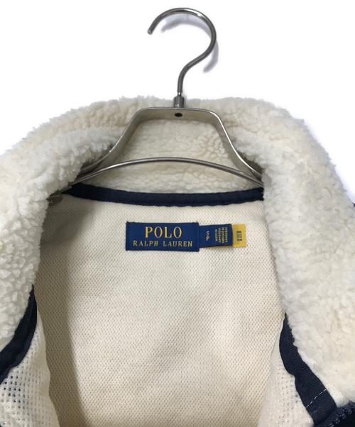 POLO RALPH LAUREN（ポロ・ラルフローレン）POLO RALPH LAUREN (ポロ・ラルフローレン) ナイロン切替フリースベスト アイボリー×ネイビー サイズ:Sの古着・服飾アイテム