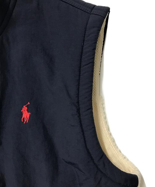 POLO RALPH LAUREN（ポロ・ラルフローレン）POLO RALPH LAUREN (ポロ・ラルフローレン) ナイロン切替フリースベスト アイボリー×ネイビー サイズ:Sの古着・服飾アイテム
