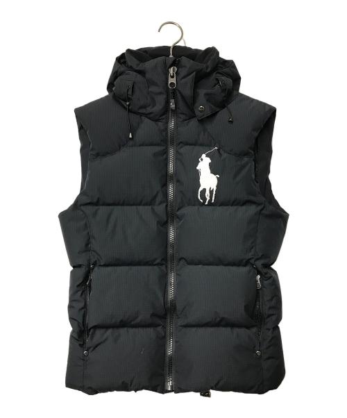 POLO RALPH LAUREN（ポロ・ラルフローレン）POLO RALPH LAUREN (ポロ・ラルフローレン) フーデットダウンベスト ブラック サイズ:XSの古着・服飾アイテム