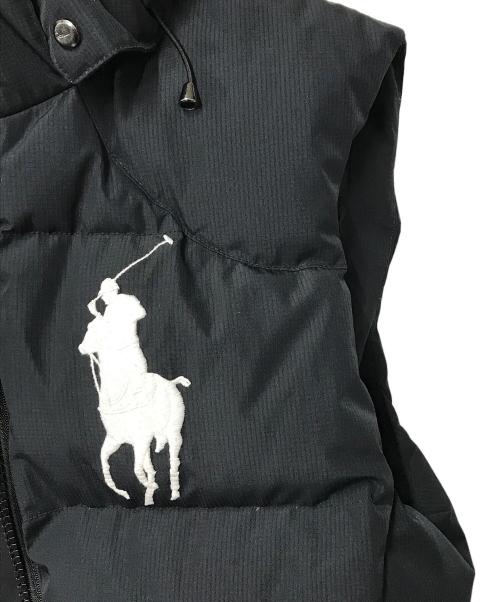 POLO RALPH LAUREN（ポロ・ラルフローレン）POLO RALPH LAUREN (ポロ・ラルフローレン) フーデットダウンベスト ブラック サイズ:XSの古着・服飾アイテム