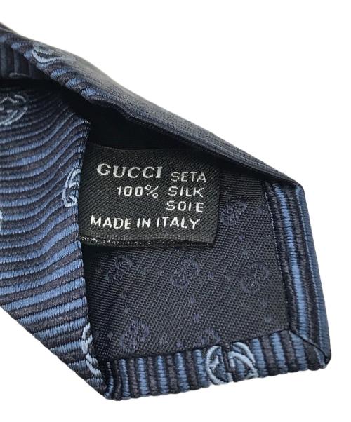 GUCCI（グッチ）GUCCI (グッチ) GG柄シルクネクタイ ネイビー サイズ:表記無しの古着・服飾アイテム