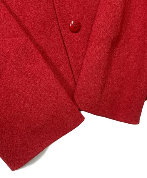 Salvatore Ferragamo（サルヴァトーレ フェラガモ）Salvatore Ferragamo (サルヴァトーレ フェラガモ) レーヨン スカートセットアップ レッド サイズ:46の古着・服飾アイテム