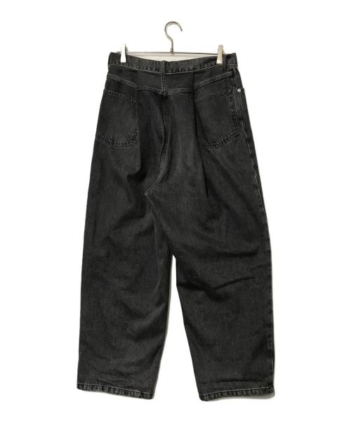 URU（ウル）uru (ウル) COTTON DENIM TUCK PANTS ブラック サイズ:1の古着・服飾アイテム