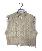 RHODOLIRIONロドリリオン）の古着「Damaged Fisherman Vest ダメージフィッシャーマンベスト」｜ベージュ