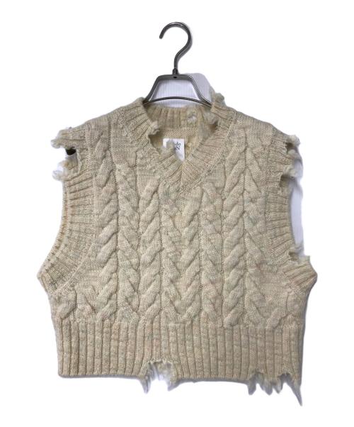 RHODOLIRION（ロドリリオン）RHODOLIRION (ロドリリオン) Damaged Fisherman Vest ダメージフィッシャーマンベスト ベージュ サイズ:Sの古着・服飾アイテム