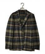 LARDINIラルディーニ）の古着「チェックウール3Bテーラードジャケット」｜ブラウン×ブルー