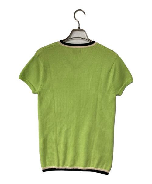 BURBERRY GOLF（バーバリーゴルフ）BURBERRY GOLF (バーバリーゴルフ) ホース刺繍 ショートスリーブケーブルニット  グリーン サイズ:Mの古着・服飾アイテム