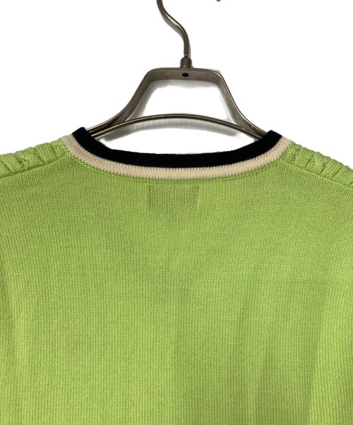 BURBERRY GOLF（バーバリーゴルフ）BURBERRY GOLF (バーバリーゴルフ) ホース刺繍 ショートスリーブケーブルニット  グリーン サイズ:Mの古着・服飾アイテム