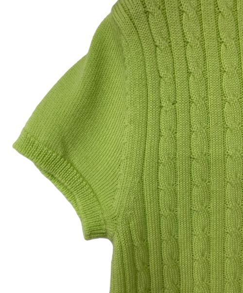 BURBERRY GOLF（バーバリーゴルフ）BURBERRY GOLF (バーバリーゴルフ) ホース刺繍 ショートスリーブケーブルニット  グリーン サイズ:Mの古着・服飾アイテム