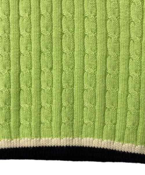 BURBERRY GOLF（バーバリーゴルフ）BURBERRY GOLF (バーバリーゴルフ) ホース刺繍 ショートスリーブケーブルニット  グリーン サイズ:Mの古着・服飾アイテム