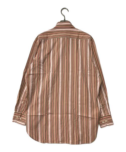 ETRO（エトロ）ETRO (エトロ) ストライプボタンダウンシャツ ブラウン×ピンク サイズ:SIZE 40の古着・服飾アイテム