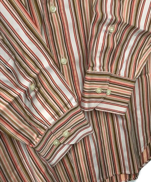 ETRO（エトロ）ETRO (エトロ) ストライプボタンダウンシャツ ブラウン×ピンク サイズ:SIZE 40の古着・服飾アイテム