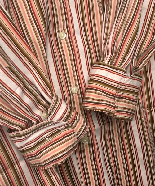 ETRO（エトロ）ETRO (エトロ) ストライプボタンダウンシャツ ブラウン×ピンク サイズ:SIZE 40の古着・服飾アイテム