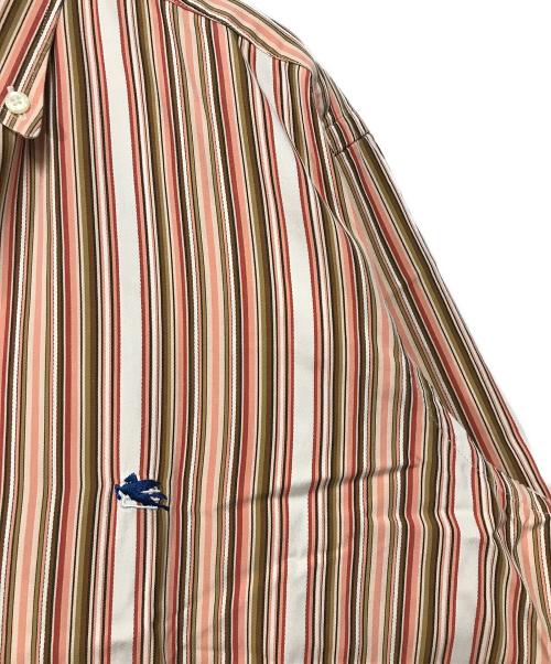 ETRO（エトロ）ETRO (エトロ) ストライプボタンダウンシャツ ブラウン×ピンク サイズ:SIZE 40の古着・服飾アイテム