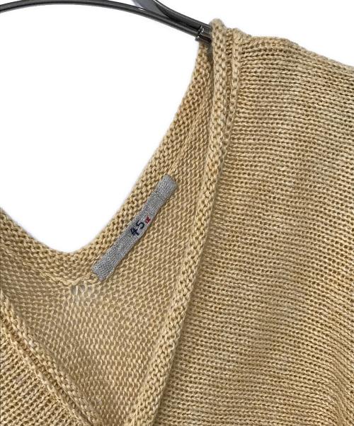 45R（フォーティファイブ・アール）45R (フォーティファイブ・アール) リネンカーディガン 2013 7-03-8029 ベージュの古着・服飾アイテム