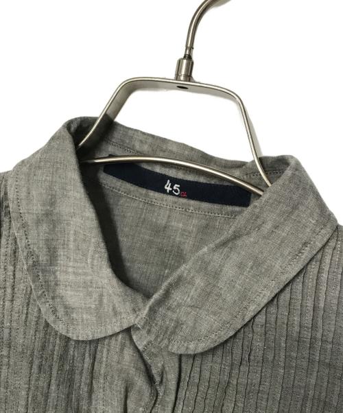 45R（フォーティファイブ・アール）45R (フォーティファイブ・アール) カディ ピンタックブラウス グレー サイズ:1の古着・服飾アイテム