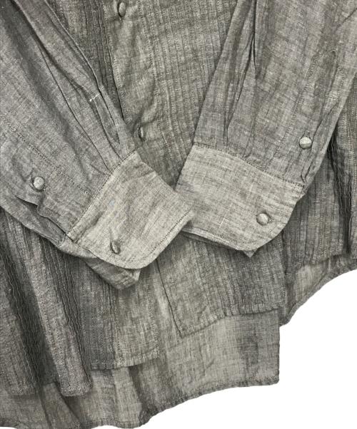 45R（フォーティファイブ・アール）45R (フォーティファイブ・アール) カディ ピンタックブラウス グレー サイズ:1の古着・服飾アイテム