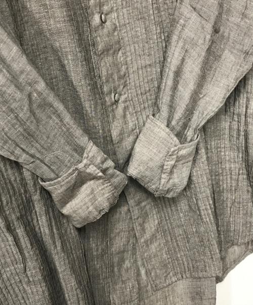 45R（フォーティファイブ・アール）45R (フォーティファイブ・アール) カディ ピンタックブラウス グレー サイズ:1の古着・服飾アイテム