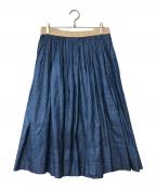 45Rフォーティファイブ・アール）の古着「タッサーシルクスカート 7064012」｜インディゴ×ベージュ