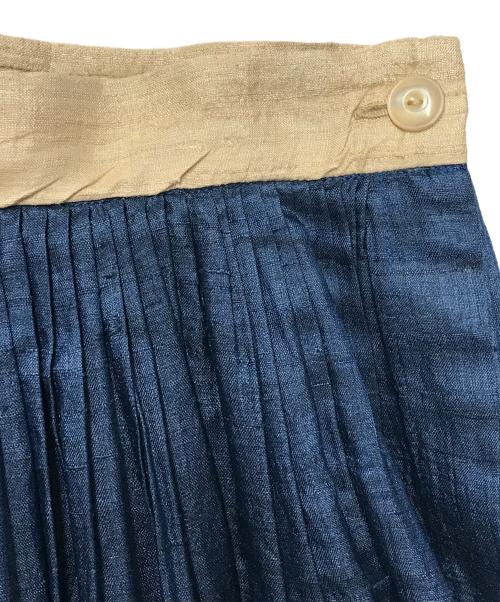 45R（フォーティファイブ・アール）45R (フォーティファイブ・アール) タッサーシルクスカート 7064012 インディゴ×ベージュ サイズ:3の古着・服飾アイテム