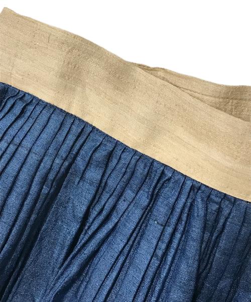 45R（フォーティファイブ・アール）45R (フォーティファイブ・アール) タッサーシルクスカート 7064012 インディゴ×ベージュ サイズ:3の古着・服飾アイテム