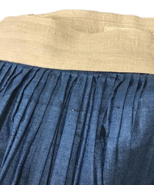 45R（フォーティファイブ・アール）45R (フォーティファイブ・アール) タッサーシルクスカート 7064012 インディゴ×ベージュ サイズ:3の古着・服飾アイテム