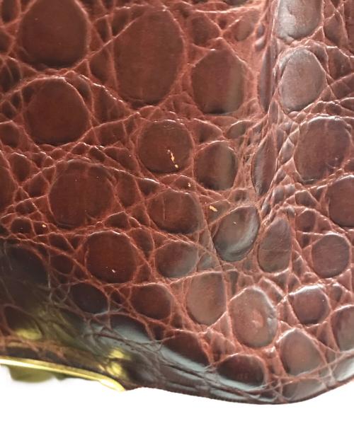 Salvatore Ferragamo（サルヴァトーレ フェラガモ）Salvatore Ferragamo (サルヴァトーレ フェラガモ) 型押し巾着ミニバックパック BZ-21・5676 ボルドー×ブラウンの古着・服飾アイテム