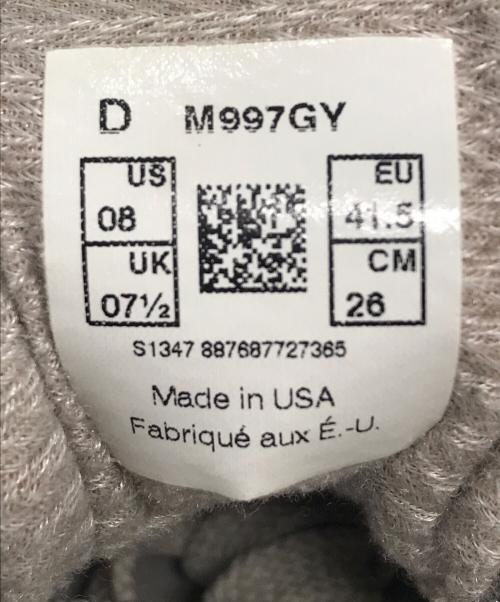 NEW BALANCE（ニューバランス）NEW BALANCE (ニューバランス) ローカットスニーカー M997GY ベージュ サイズ:US08/UK71/2/EU41.5の古着・服飾アイテム