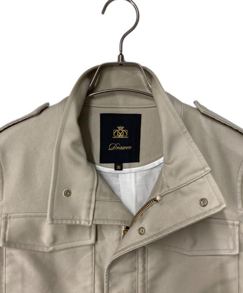 DRAWER（ドゥロワー）Drawer (ドゥロワー) ミリタリージャケット 6522-299-0238 ベージュ サイズ:36の古着・服飾アイテム