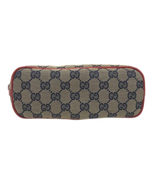 GUCCI（グッチ）GUCCI (グッチ) インターロッキングG ポーチ ベージュ×ネイビー×レッドの古着・服飾アイテム