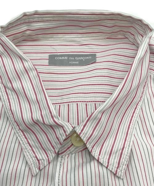 COMME des GARCONS HOMME（コムデギャルソン オム）COMME des GARCONS HOMME (コムデギャルソン オム) ストライプシャツ ホワイト×ピンク サイズ:不明の古着・服飾アイテム