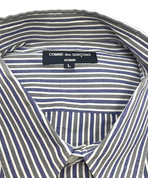 COMME des GARCONS HOMME（コムデギャルソン オム）COMME des GARCONS HOMME (コムデギャルソン オム) ストライプシャツ ネイビー×グレー サイズ:SIZE Lの古着・服飾アイテム