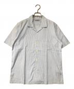 COMME des GARCONS HOMMEコムデギャルソン オム）の古着「ストライプオープンカラーシャツ」｜ブルー