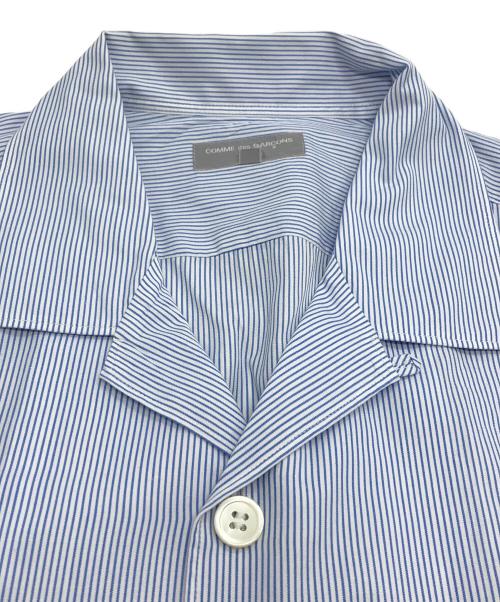 COMME des GARCONS HOMME（コムデギャルソン オム）COMME des GARCONS HOMME (コムデギャルソン オム) ストライプオープンカラーシャツ ブルー サイズ:Ｍの古着・服飾アイテム