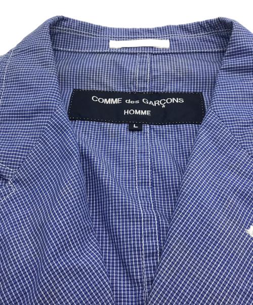 COMME des GARCONS HOMME（コムデギャルソン オム）COMME des GARCONS HOMME (コムデギャルソン オム) マイクロチェック シャツジャケット HO-J054 AD2004 アーカイブ ブルー サイズ:Ｌの古着・服飾アイテム